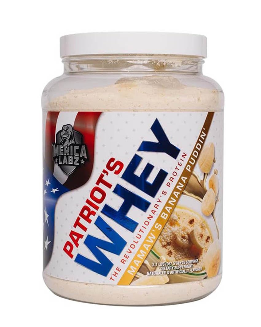 Merica Labz Patriots Whey The Revolutionarys Protein 25G Protein 25 Servings (Mamaws Banana Puddin)