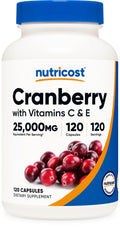 Nutricost Cranberry Extract (25000mg) (120 Capsules) with Vitamin C & Vitamin E