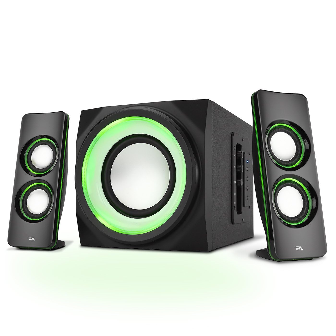 Cyber Acoustics CA-SP34BT Bluetooth Speakers with LED Lights – The Perfect Gaming Movie Party Multimedia 2.1 Subwoofer Speaker System Black