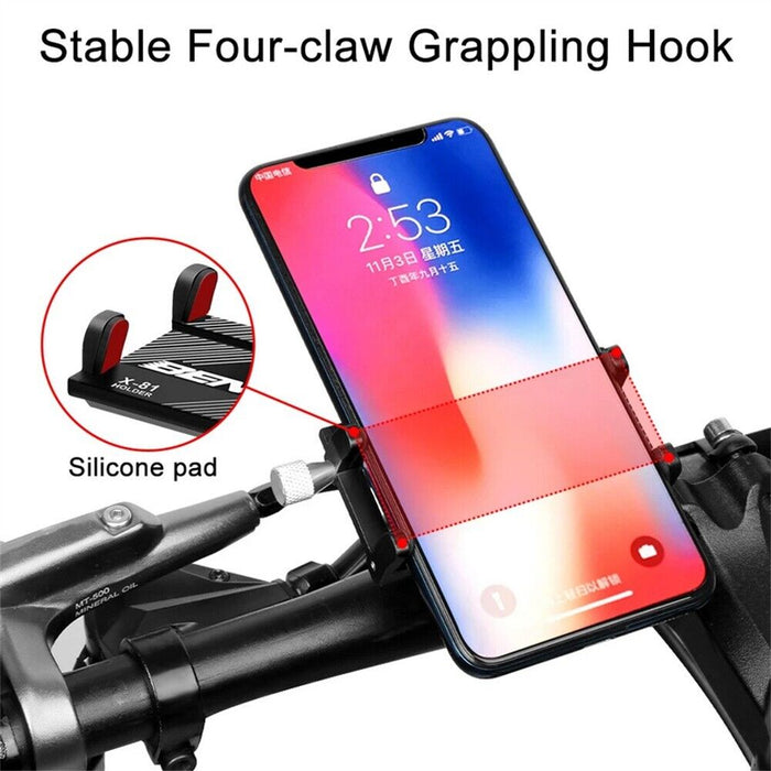 Supporto da Manubrio in Alluminio per Moto Bici Bicicletta Cellulare GPS