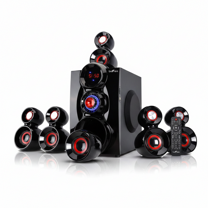 Sistema di altoparlanti surround Bluetooth a 5.1 canali beFree Sound - Rosso