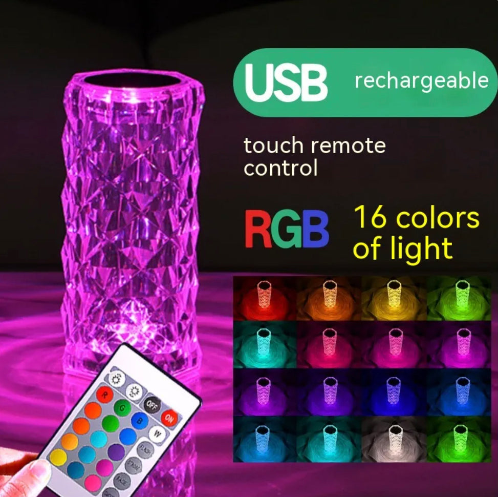Lampada LED Romantica Rosa di Cristallo