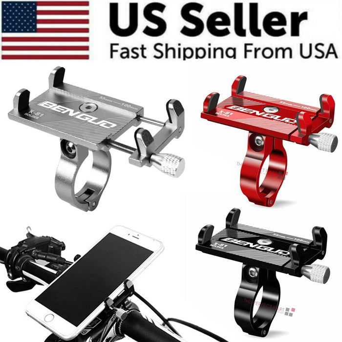 Supporto da Manubrio in Alluminio per Moto Bici Bicicletta Cellulare GPS