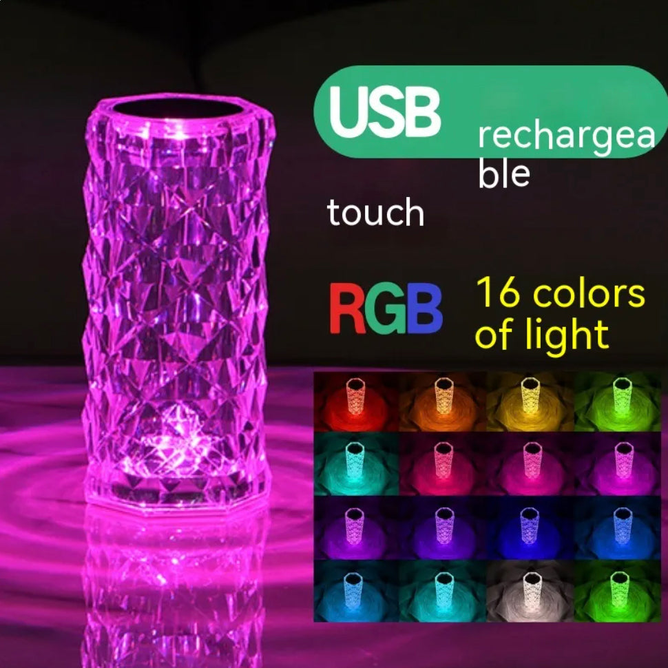 Lampada LED Romantica Rosa di Cristallo