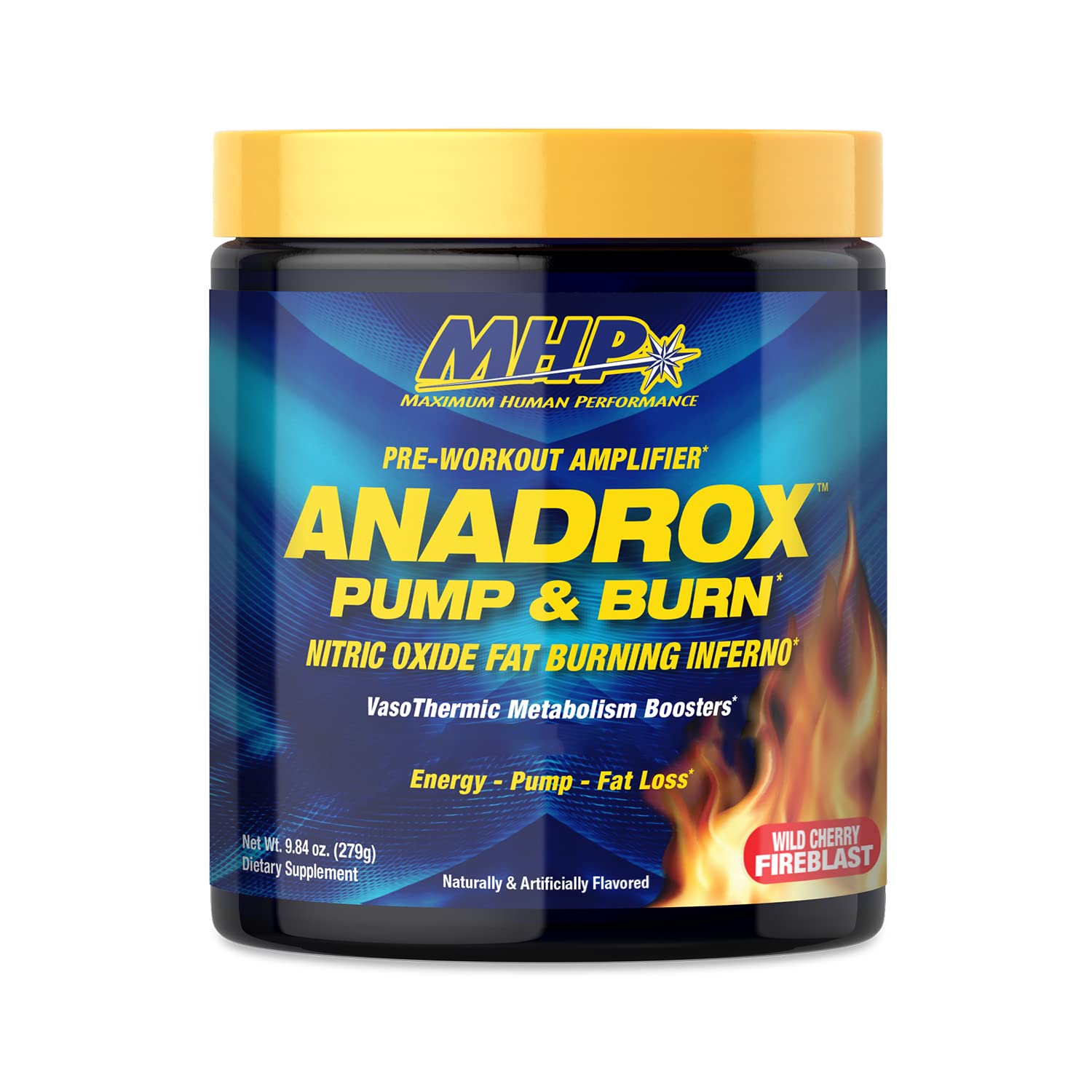 Maximum Human Performance Mhp Anadrox Pre-Workout Nitric Oxide Energy Pumps Wild Cherry