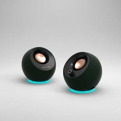 Creative Pebble Pro Diffusori USB-C Minimalisti 2.0 per Computer MF1710 (Verdi) con Bluetooth 5.3 e Illuminazione RGB Personalizzabile per PC e Mac (Ricondizionati)