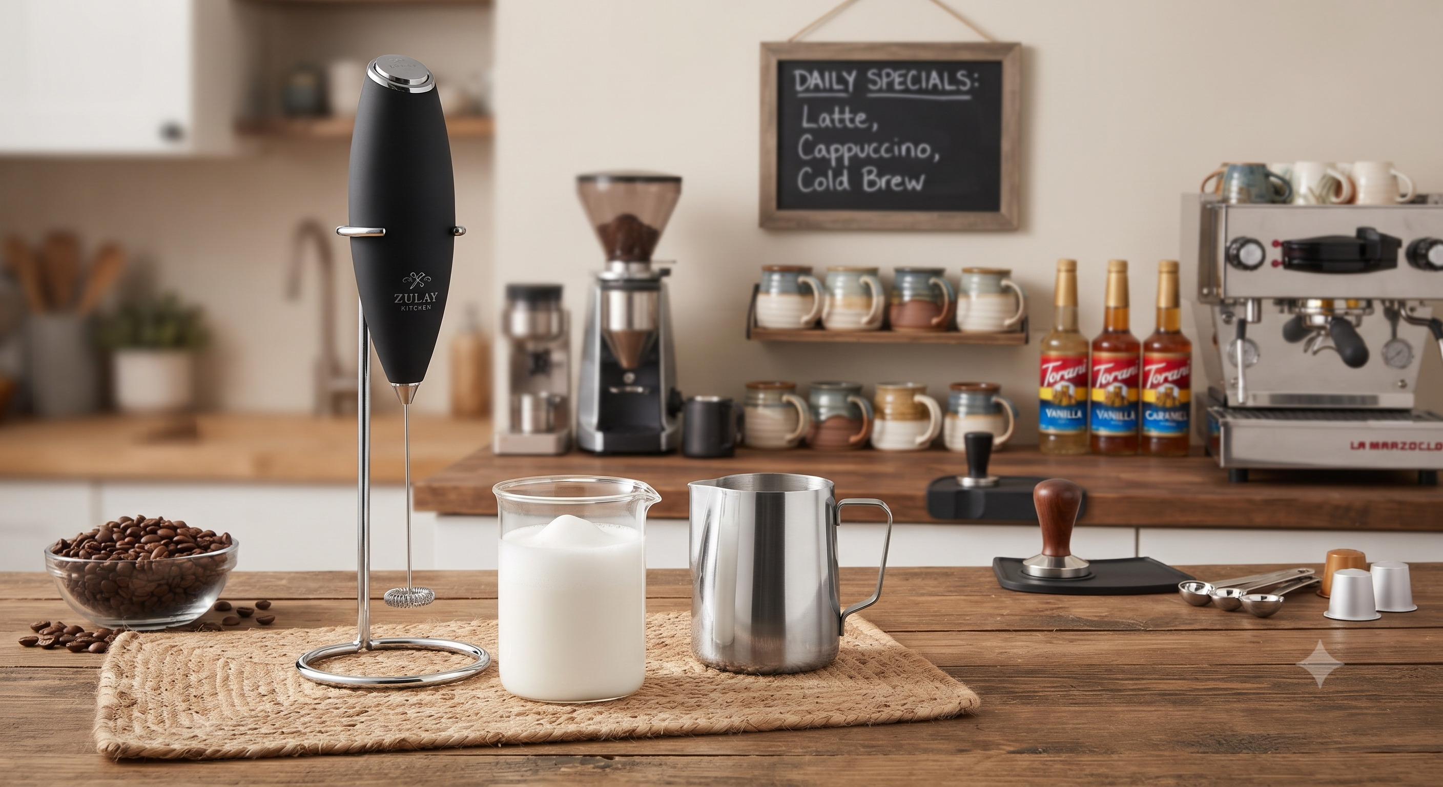 Milk Frother HandheldMini Drink Mixer and Coffee Blender Frother for Coffee Bar Accessories Matcha WhiskLatte Cappuccino Frappe Hot Chocolate EggKitchen Essentials Gift (Black)