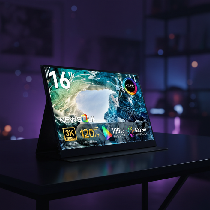 NEWSOUL 16-inch 3K OLED Portable Gaming Monitor – 120Hz