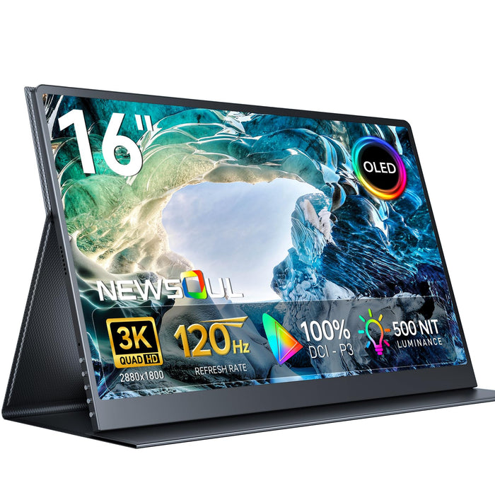 NEWSOUL 16-inch 3K OLED Portable Gaming Monitor – 120Hz