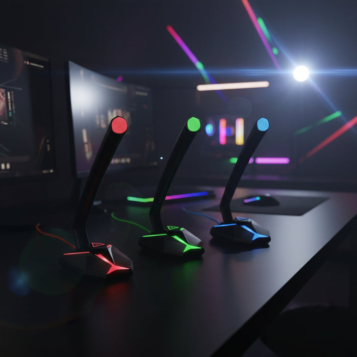Gaming Microphone with RGB Light and Volume Control