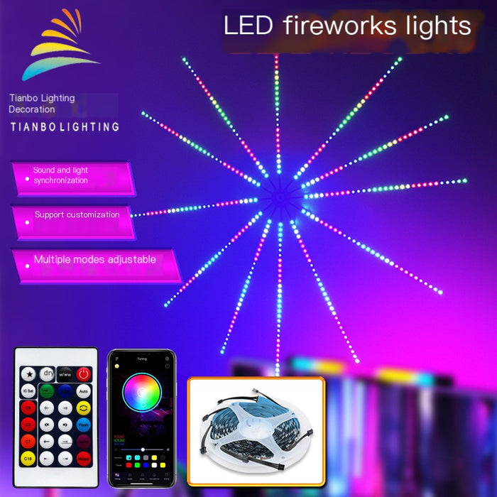 Striscia luminosa LED per fuochi d'artificio Bluetooth con controllo musicale
