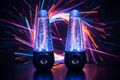 beFree Sound Bluetooth LED Dancing Water Multimedia Speakers in Black (BFS-Shelf Speaker)