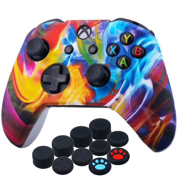 Silicone Skin Case for Xbox One S/X Controller (with 10 Thumb Grips)