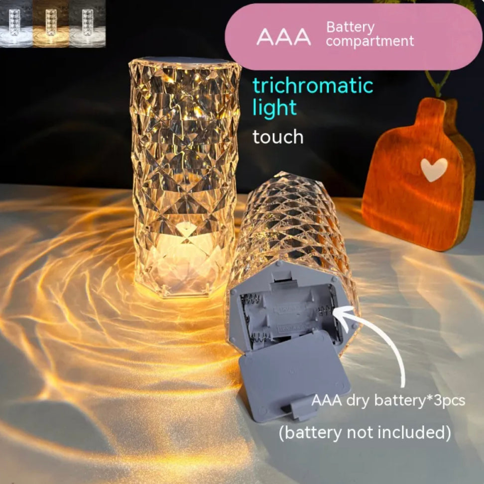 Lampada LED Romantica Rosa di Cristallo