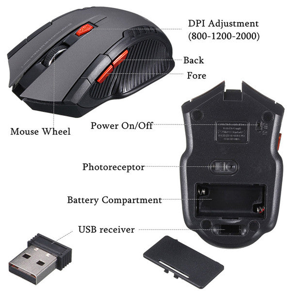 Mouse Gaming Ottico Wireless