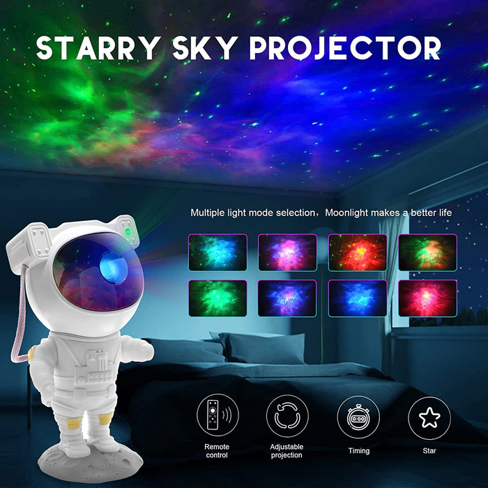 Proiettore Astronauta Galassia Cielo Stellato Luce Notturna Oceano Stella LED Lampada Telecomando