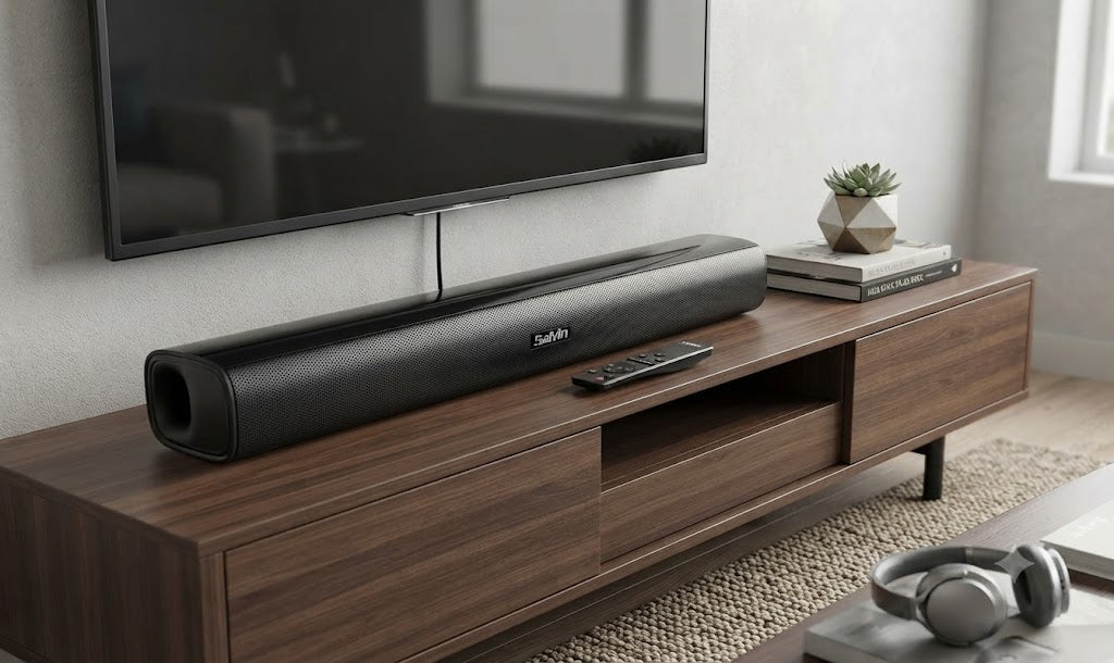 Saiyin Sound Bars for TV 40 Watts Small Soundbar for TVSurround Sound System TV Sound Bar Speakers with Bluetooth/Optical/AUX Connection for PC/Gaming/Projectors17inch