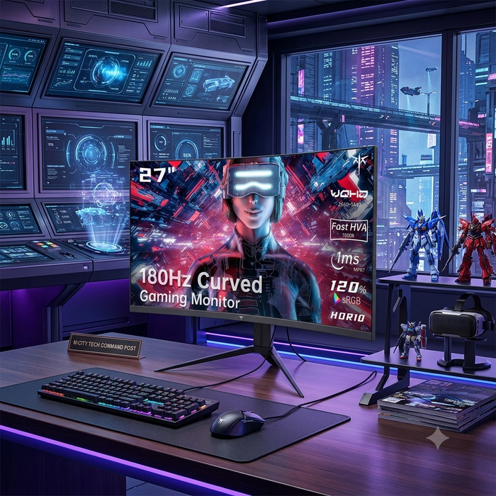 KTC 27-Inch Curved QHD Gaming Monitor – 180Hz