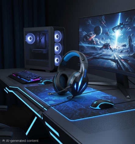 Cuffie da gioco luminose con cavo
