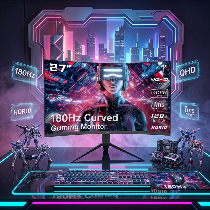 KTC 27-Inch Curved QHD Gaming Monitor – 180Hz