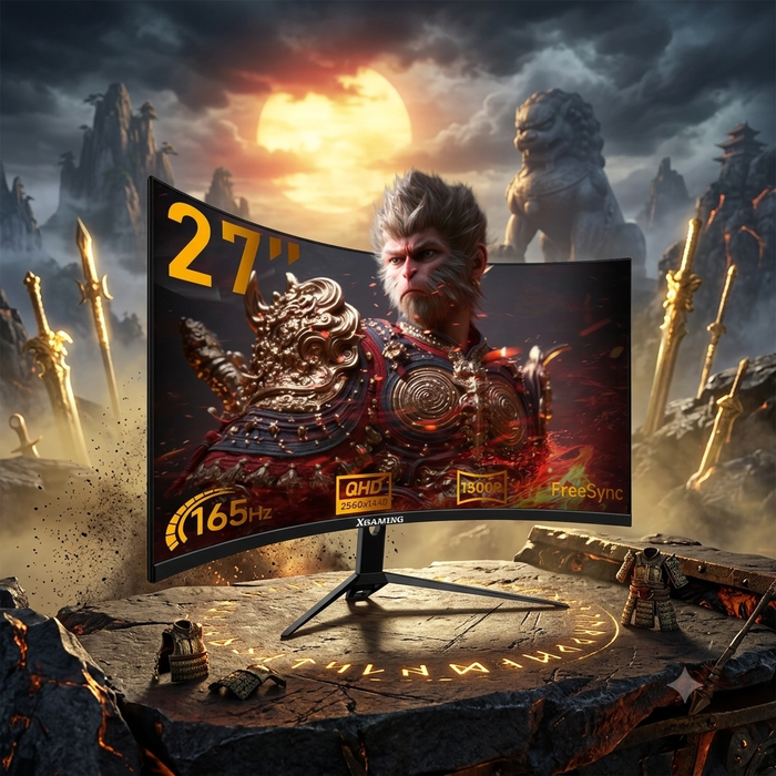 Monitor gaming curvo QHD da 27" (165 Hz, altoparlanti integrati)